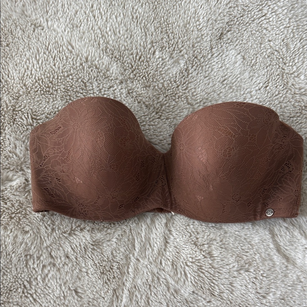 Lucky Brand Strapless Lace Tactel Bra - Brown
Size 36C